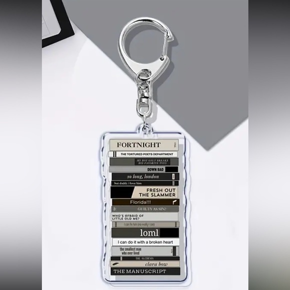 TAYLOR THE TORTURED POETS DEPARTMENT KEYCHAIN - Picture 1 of 7